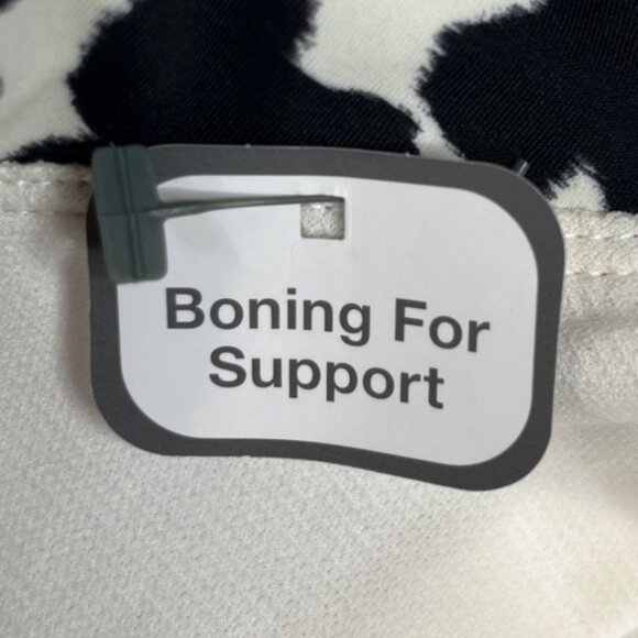 Time And Tru Two Piece Swimsuit Bikini Womens 3X Black White Animal Print New - Picture 11 of 11